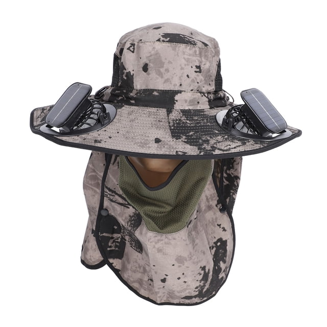 Sombrero De Ventilador Solar De Ala Ancha, Sombrero De Ventilador Solar Con Carga USB Y Batería De 800 MAh, Tres Velocidades Para Hombres, UPF50 Para Pesca Al Aire