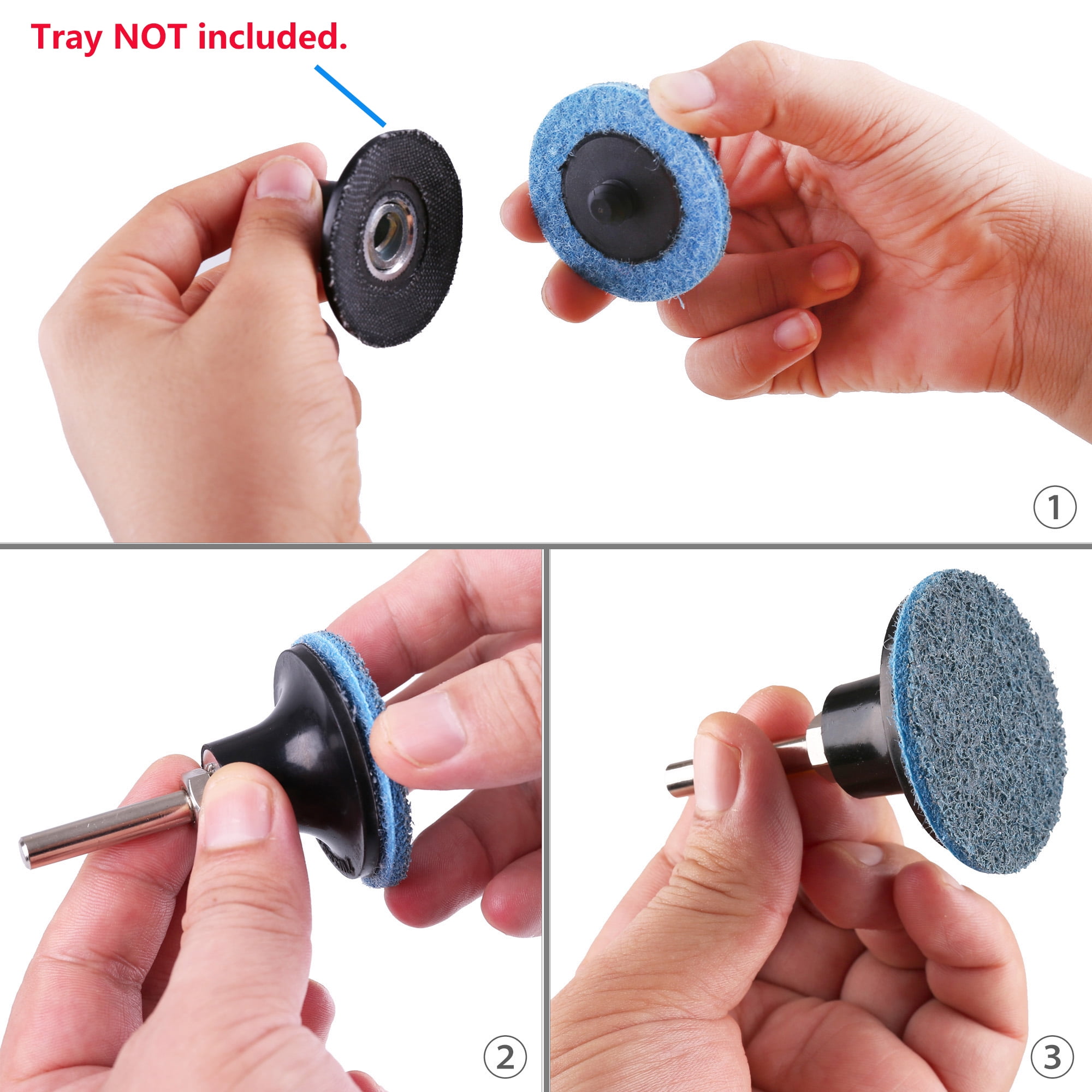 45Pcs 2/" Roloc Cleaning Conditioning Roll Lock Surface Sanding Discs Medium Grit