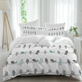thumbnail image 2 of Teal Grey Plaid Polka Dots Birds Bedding 3 Piece Duvet Cover Set Twin Size, Turquoise Spring Floral Soft Microfiber Comforter Cover with Zipper Closure & Pillowcases, FadeResistant Quilt Cover, 2 of 9