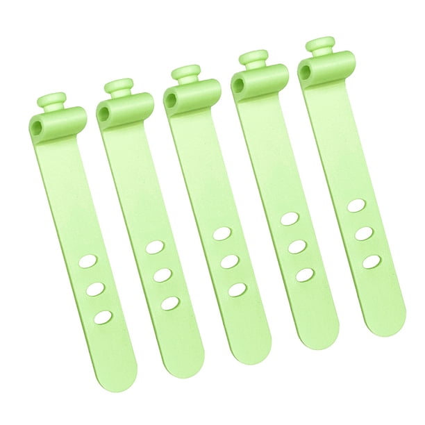 Organizador de cables de silicona reutilizable de 5 piezas, bridas flexibles para auriculares, TV, cables USB, ordenador, bolsas de comida, cortinas, paraguas y soluciones de almacenamiento.