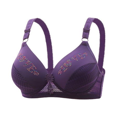 Seasonal Savings Women s Nursing Bra Maternity Sleeping Underwear Large Size Large Cup No Wire Underwear Women Daily Bra Winter Wonderland|Nylon Spandex Purple Sopatenor