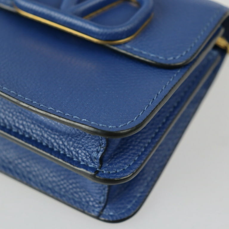 Valentino Blue Leather V Sling Shoulder Bag Valentino