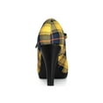 thumbnail image 2 of BLISSFUL STEP Women's Pump Plaid Platform Stiletto Heels Pumps Yellow 7, 2 of 7