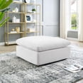 thumbnail image 2 of Accent Chair Ottoman, Velvet, White, Modern Contemporary Urban Design, Living Lounge Room Hotel Lobby Hospitality, 2 of 7
