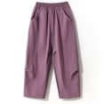 thumbnail image 4 of NAISIBABY Kids Girls Pants, Elastic Waist Quick Dry Summer Lightweight Straight Leg Sports Outdoor Pants Purple Size 4, 4 of 9