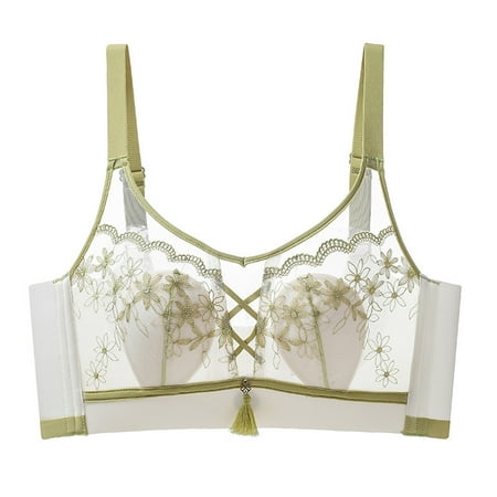Bras for Women Lace Bralettes Push Up Underwire Full Coverage Push Up Comfort Workout Yoga Everyday Bra Army Green 40 B