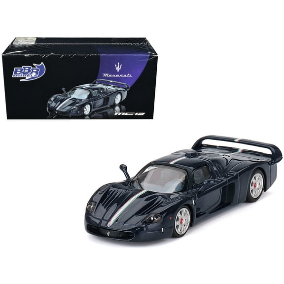 BBR Models Maserati MC12 Stradale - 1:64, Blue Metallic w/ Stripe (2024 Limited Edition)