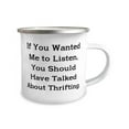 thumbnail image 2 of Funny Thrifting Gifts, If You Wanted Me to Listen, You Should Have Talked About Thrifting, Holiday 12oz Camper Mug For Thrifting, 2 of 2