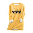 thumbnail image 3 of Women's Pullover With Print Comfortable Round Neck Winter Homewear Sweater Womens Lightweight Thermal Top Women Thermal Top Lined Mens Base Layer Shirt Thermal Long Sleeve Shirt Thermal Top And Bottom, 3 of 3