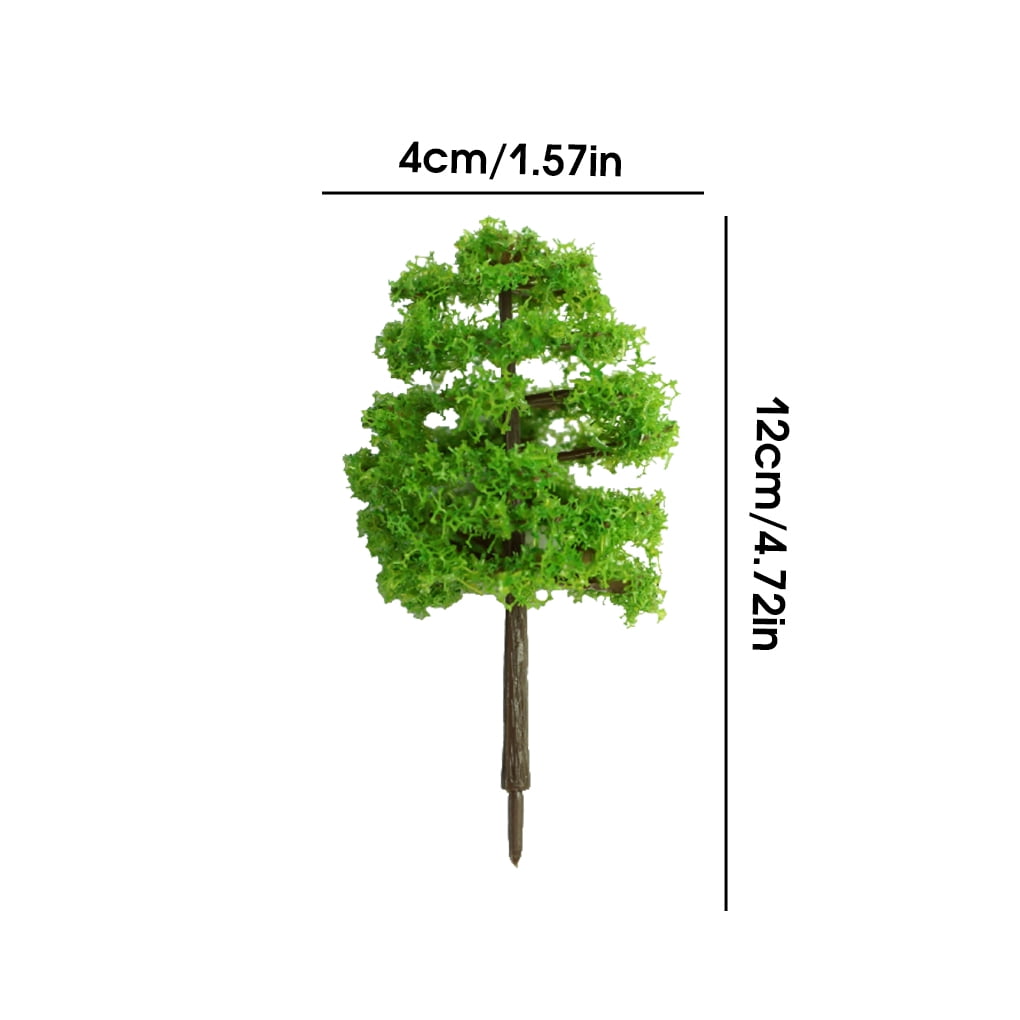 TureClos Pack of 20 Mini Model Tree Artificial Plastic Trees Architecture  Scenery DIY Office Garden Decoration Ornament Supplies