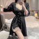 thumbnail image 5 of Pijamas de encaje femenino, camisones blancos sexys, ropa de casa de dos piezas con almohadillas para el pecho, camisón negro de lujo para mujer., 5 of 5