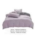 thumbnail image 3 of Duvet Cover Set 100% Washed Cotton Linen Feel Super Soft Comfortable Chic Lightweight 4 PCs Home Bedding Set Solid Hushed, 3 of 8