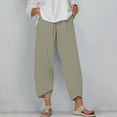 thumbnail image 1 of Women's Summer Comfortable Loose Wide Legged Fashion Solid Color Capris RXIRUCGD Gris, Taille: S, 1 of 5