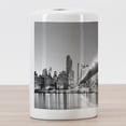 thumbnail image 3 of NYC Ceramic Toothbrush Holder, Queensboro Bridge over East River at Night with Manhattan Skyline Black and White Photo, Decorative Versatile Countertop for Bathroom, 4.5" X 2.7", Multicolor, 3 of 4