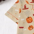thumbnail image 6 of Gyexs Halloween Pajamas Sleepwear for Women Printed Collar Short Sleeve Shorts Pajama Set Pjs Womens Pajamas #A01 Khaki, Size XL, 6 of 9