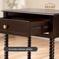 thumbnail image 5 of Decor Therapy Preston Traditional Single Drawer Side Table, Classic Bedside End Table with Lower Shelf, Walnut, 5 of 7