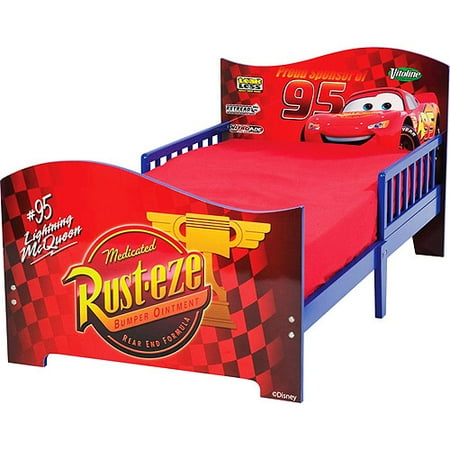 Disney Pixar Cars Wooden Toddler Bed with Safe Sleep Rails