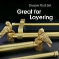 thumbnail image 4 of 1-1/8 Inch Diameter Gold Curtain Rod with Bird Design Finials, 72-144'', 4 of 8
