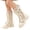 White, variant on Cethrio Big Girls Riding Boots, Non-Slip Lace-up Fashion Breathable Mid Calf Boots Black Size 2(Big Kids)