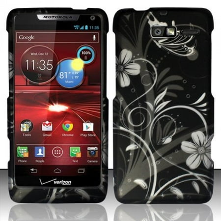 - Design Rubberized Hard Case for Motorola Droid RAZR M XT907 - White Flower