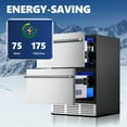 thumbnail image 4 of Simzlife 5 Cu.ft. Double Drawer Undercounter Freestanding Stainless Steel Beverage Refrigerator,23.5 in W, 34.3 in H, 4 of 11