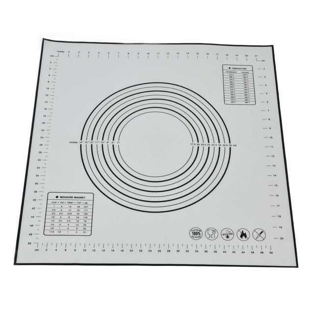 Tapete De Silicona Para Repostería, Tapete Para Fondant De 60 X 60 Cm/23,6 X 23,6 Pulgadas Con Medida Para Hornear Masa Rodante
