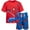 Blue / red, variant on Marvel Spider-Man Toddler Boys T-Shirt and French Terry Shorts Outfit Set Toddler to Big Kid