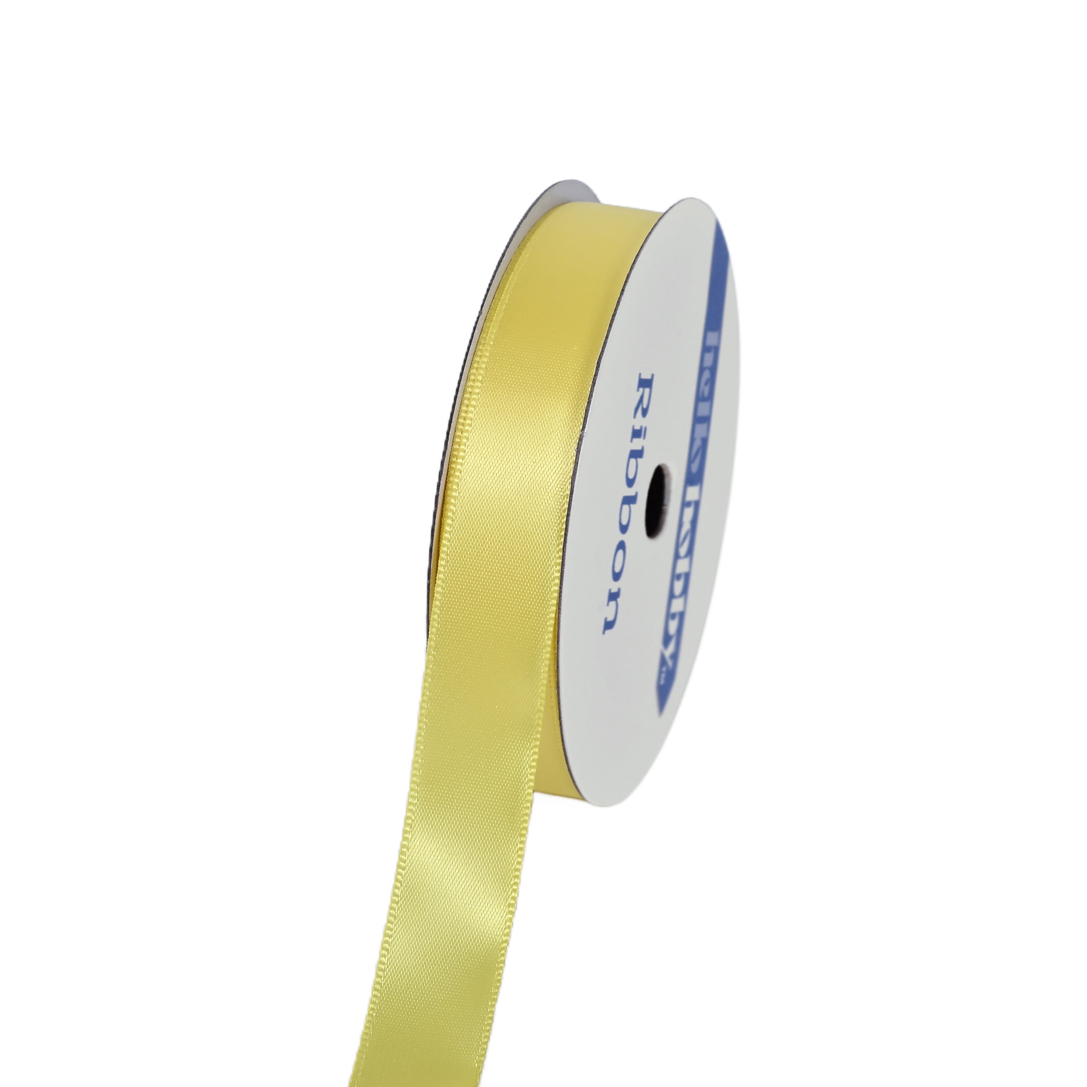 Gwen Studios 5/8 Inch Bright Yellow Satin Ribbon, 6 Yards for Crafting