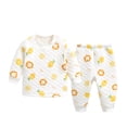 thumbnail image 3 of Pyjama de Noël pour Enfants Père Noël Manches Longues Col Rond Chandail Haut Pantalon Pyjama des Fêtes pour Enfants Jaune Imprimé Ensemble de Pyjama Garçon 4-5 Ans, 3 of 3