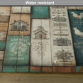 thumbnail image 5 of Ambesonne Farmhouse Place Mats Set of 4, Rustic Wooden Planks Art, Standard Size, Turquoise Camel and Eggshell, 5 of 5