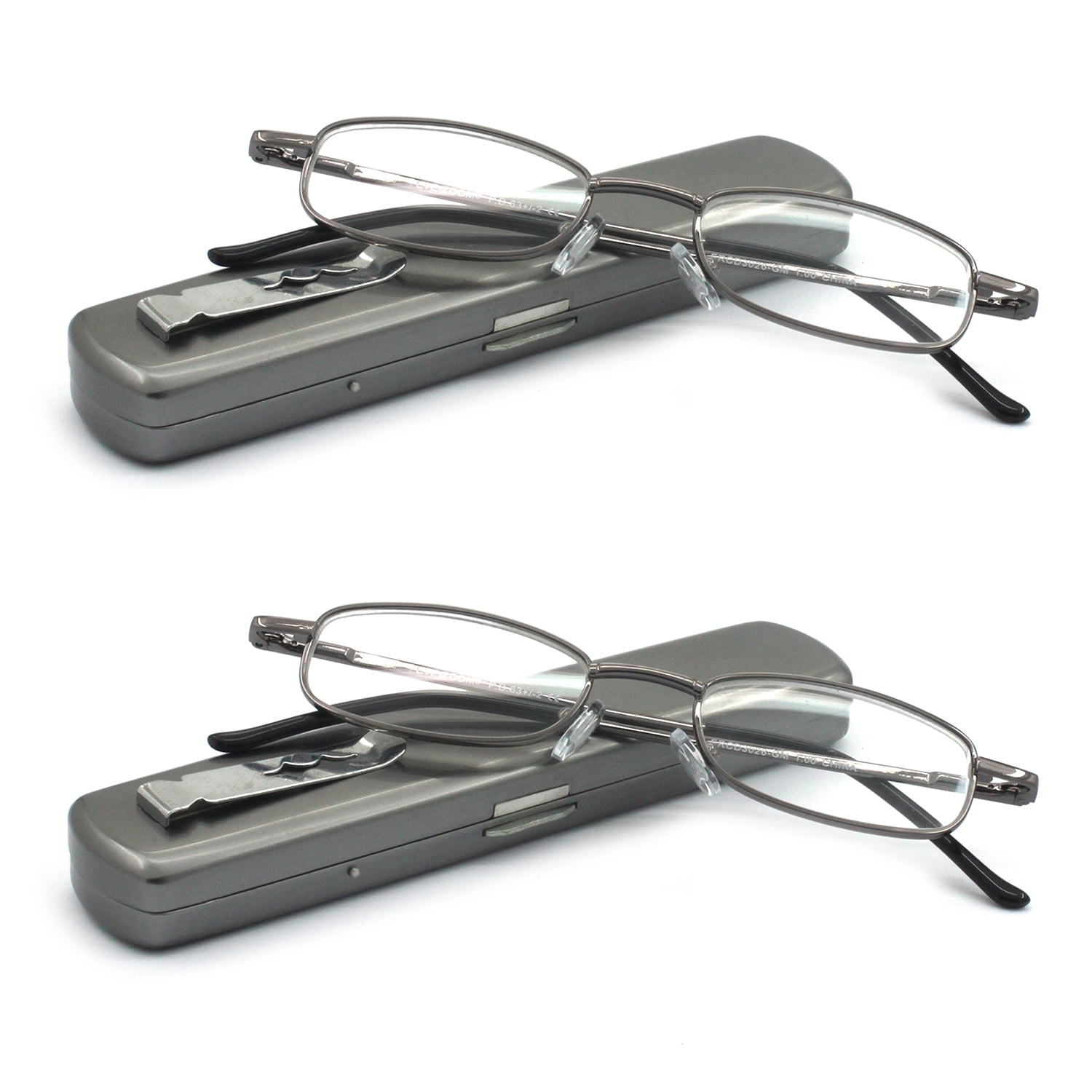 Portable Readers EYE ZOOM 2 Pack Lightweight Metal Reading Glasses