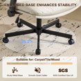 thumbnail image 3 of Falvinoryn 25.6" Wide Seat Office Chair, High Back Ergonomic Task Chair with Padded Adjustable Armrests and Double Cushion, Swivel Home Office Desk Chair for Office, Bedroom (Off-white), 3 of 10