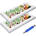 thumbnail image 1 of Mistayd 3 Pcs Bars de Service Gonflables Buffet de Glace Plateaux de Service Salade Support de Nourriture Boisson Refroidisseur Conteneurs Intérieur Extérieur Barbecue Pique-Nique Piscine Fournitures Luau Refroidisseur avec Bouchon de Vidange, 1 of 5