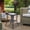 Black, variant on BAYUELSWU Outdoor Patio Wicker Side Table 17.9'' PE Rattan Side Table with Storage, Tempered Glass Top End Table for Porch Garden Backyard Patio Balcony Deck Pool (Gray)