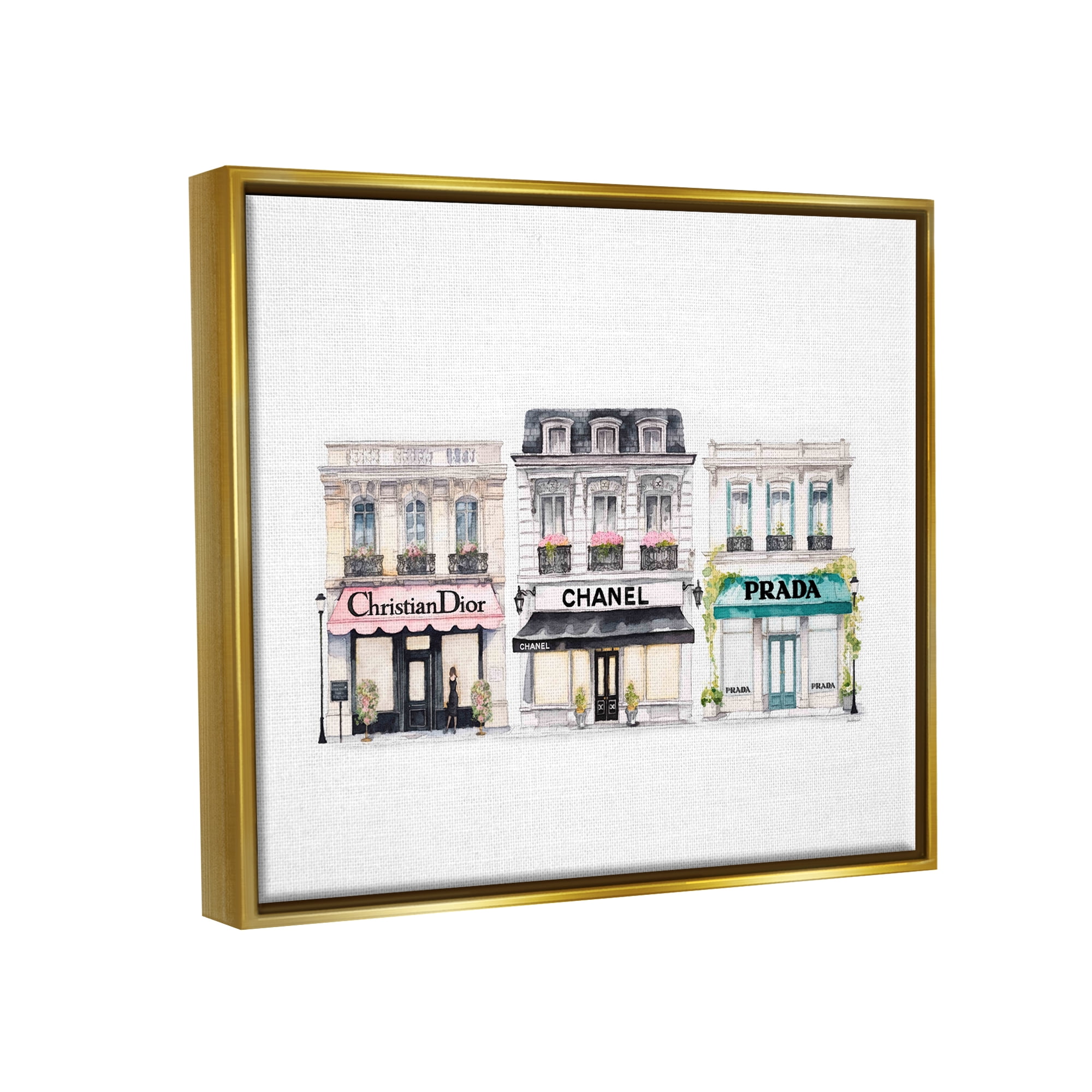 Stupell Industries Urban Fashion Storefronts Beauty & Fashion Painting Gold Floater Framed Art Print Wall Art, 31 x 25