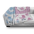 thumbnail image 3 of Gender Reveal Soft Flannel Fleece Throw Blanket, s Girl Boy Kids Newborn Composition with Baby Shower, Cozy Plush for Indoor and Outdoor Use, 70" x 90", Pale Pink and Blue, by Ambesonne, 3 of 6