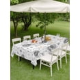 thumbnail image 4 of Outdoor Tablecloth with Umbrella Hole for Patio/Picnic/Party/Camping, Grey Black Flower Waterproof Table Cloth Rectangle Table Cover Washable, Spring Watercolor Floral Plant Textured (54"x 80"), 4 of 8