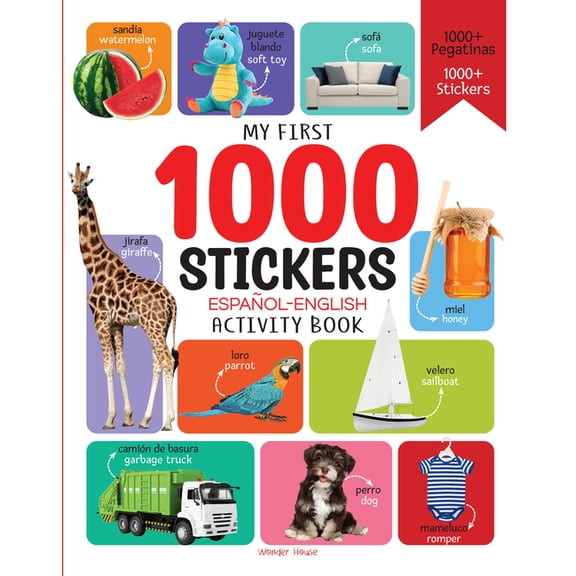 1000 Stickers English-Espanol Activity Book, (Hardcover)