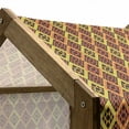 thumbnail image 5 of Ethnic Pet House, Warm Colored Rhombus Pattern Design from Mexican Peruvian Cultures, Outdoor & Indoor Portable Dog Kennel with Pillow and Cover, 5 Sizes, Vermilion Yellow, by Ambesonne, 5 of 5