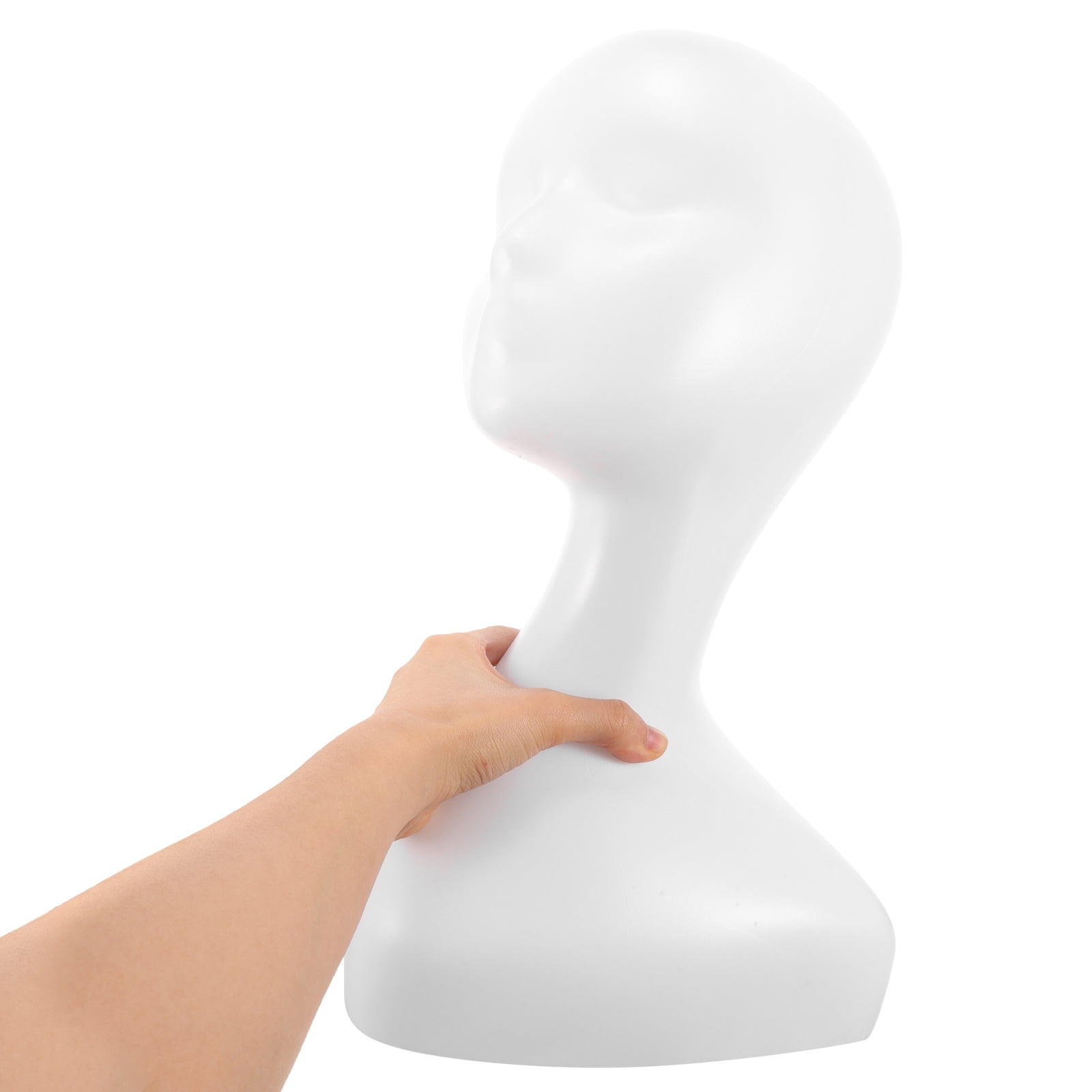 LULULION White Female Mannequin Head Model for Wig Hat Scarf Display with Shoulder for Decoration