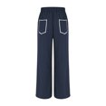 thumbnail image 5 of snilers Wide Leg Pants Women High Waisted Drawstring Pants Lounge Baggy Sweatpants Beach Casual Vacation Trousers with Pockets, 5 of 8