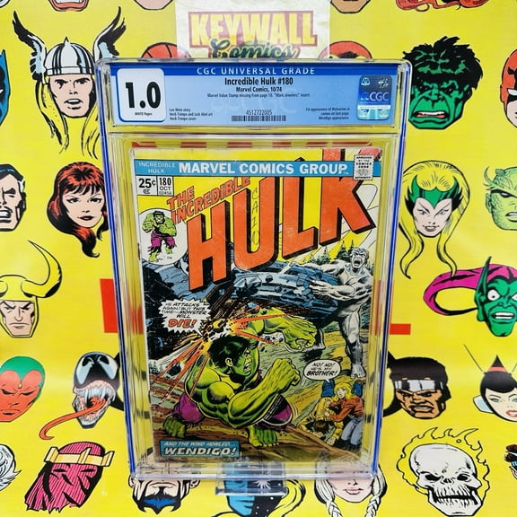 Pre-Owned Incredible Hulk #180 CGC 1.0 Mark Jewelers Missing stamp 1st Wolverine White
