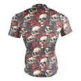 thumbnail image 4 of joogoo Skull Roses Flower-p1 Men's Cycling Jerseys Mountain Bike Short Sleeve Tops M, 4 of 7
