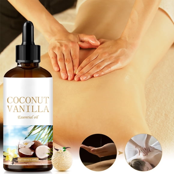 Pisexur Belleza Maquillaje Aceite de masaje hidratante para el cuidado del cabello, aceite de coco, 100 mlpara mujeres y hombres