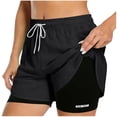 thumbnail image 6 of Yourumao Athletic Shorts for Women with Lining Drawstring Elastic Waist Running Shorts Mesh Lightweight Summer Shorts for Activewear, 6 of 8