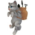 thumbnail image 4 of Planter Decor, Cat with Basket Plant Pot Hanger, Cat Aquarium Decorations, Miniature Fairy Garden and Flower Pot and Vase, Indoor Outdoor Usage, Grey, 4 of 8