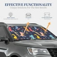 thumbnail image 3 of Goofa Cartoon Dinosaur Scooter Sport Blue Pattern 2 Piece Car Windshield Sun Shade Foldable | Front Windshield Shade for Sun, Heat and UV Rays | Sunshade for Car Front Window-Medium, 3 of 7