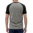 thumbnail image 3 of INSPIRE CHIC Men's Raglan T-Shirt Short Sleeve Crewneck Casual Baseball T-Shirts M Gray, 3 of 6
