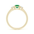 thumbnail image 2 of Angara Natural 0.66 Ct. Emerald with Diamond Classic Ring in 14K Yellow Gold for Women (Ring Size: 3), 2 of 9