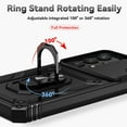 thumbnail image 6 of Compatible with Samsung Galaxy A35 5G Case Heavy Duty with Slide Camera Protective with Ring Holder Kickstand Military Grade Shockproof Protective Case for Samsung Galaxy A35 5G Black TC, 6 of 16